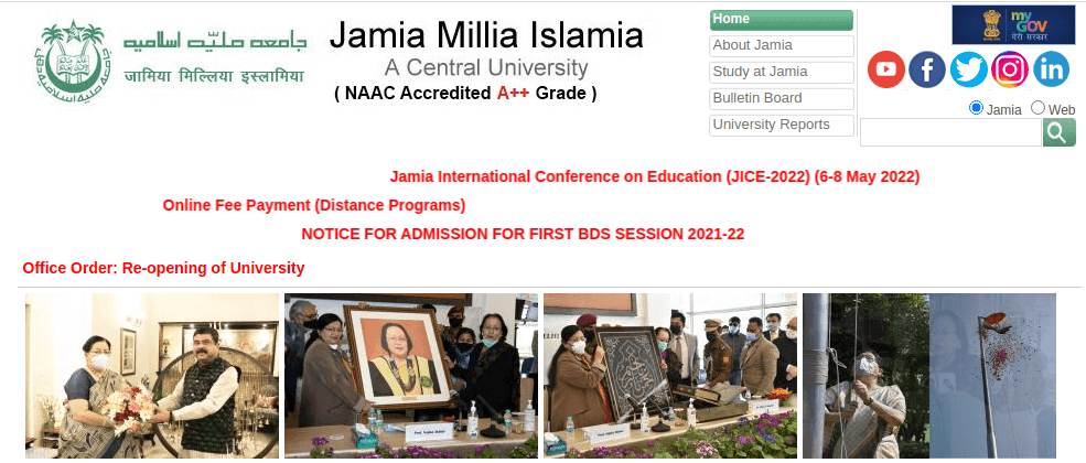 Jamia Millia Islamia distance learning Admission